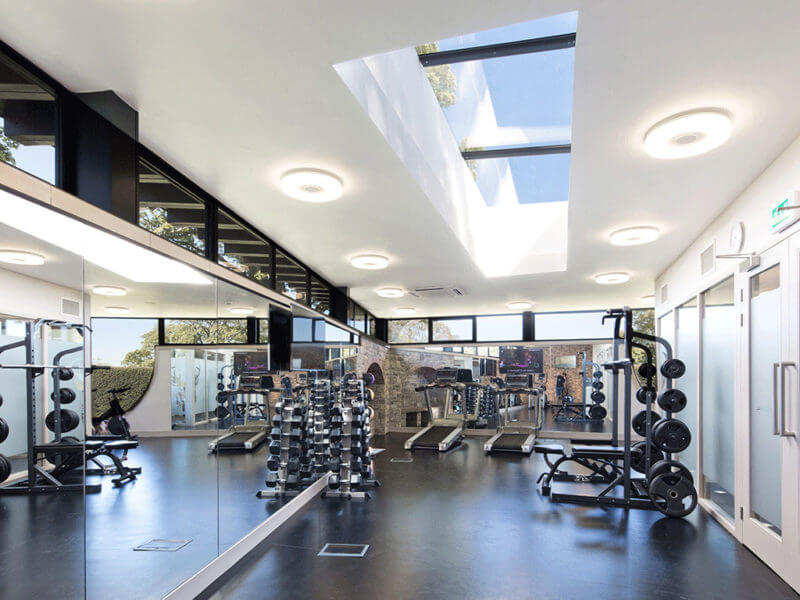 Multipart rooflight in a gym