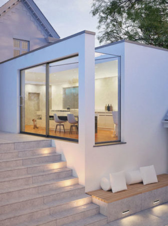 Eaves rooflight in house extension