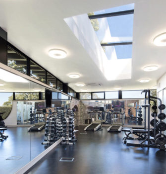 Multipart rooflight in a gym