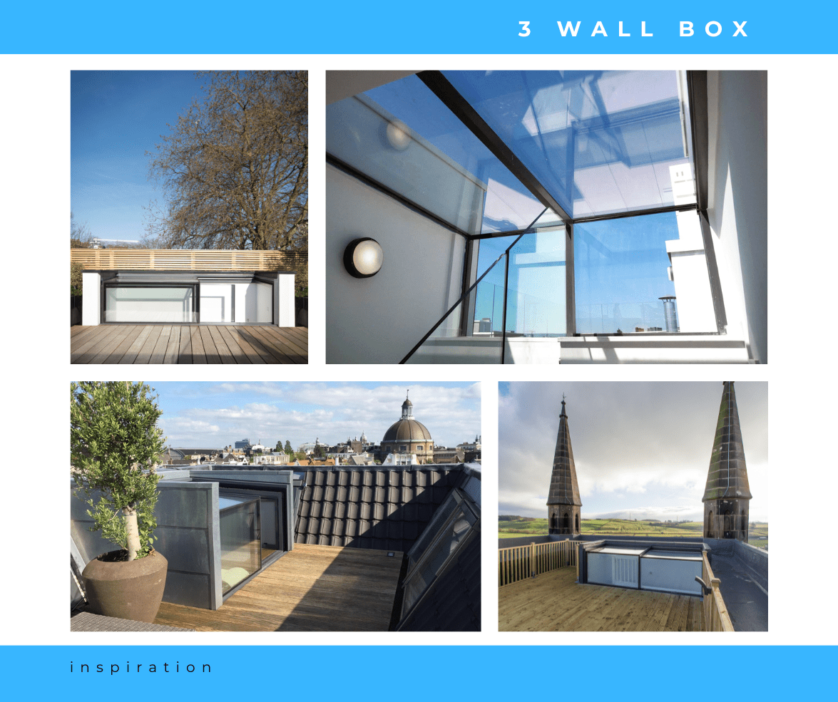 Inspiratie dakterras toegang met Three Wall Box